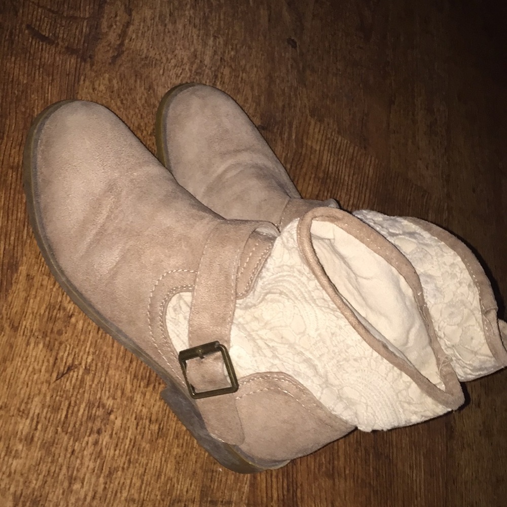 Beige ankle boots